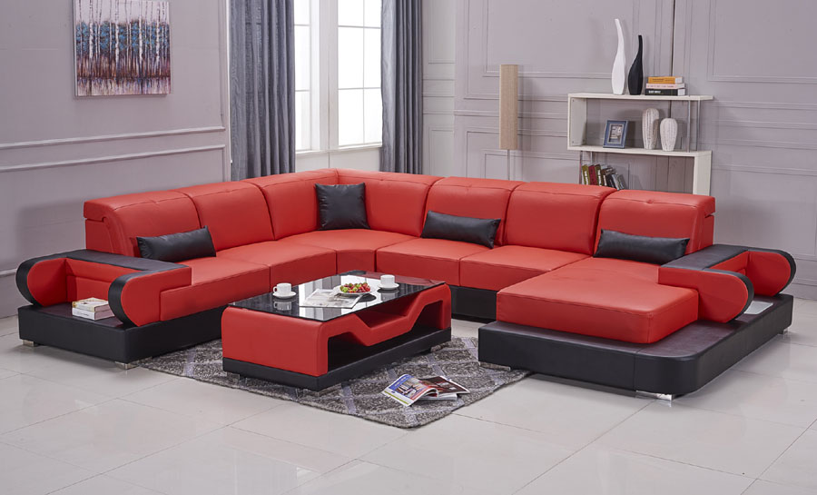 Gainsworth-U- Leather Lounge Set